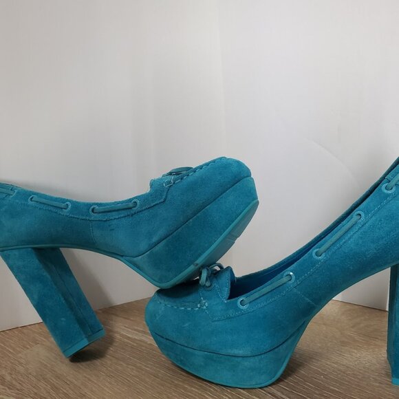 Sperry Top-Sider Jeffrey Womens Suede Heels Turquoise - Picture 7 of 9